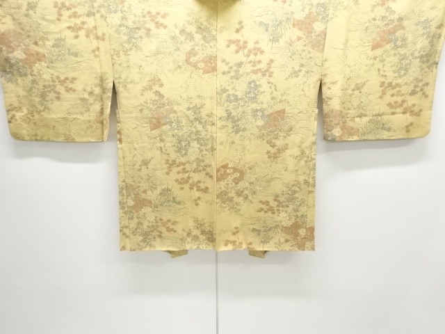 流水に草花模様羽織